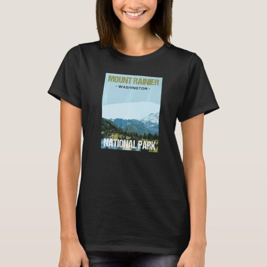 Mount Rainier National Park Washington Poster T-shirt (Voorkant)