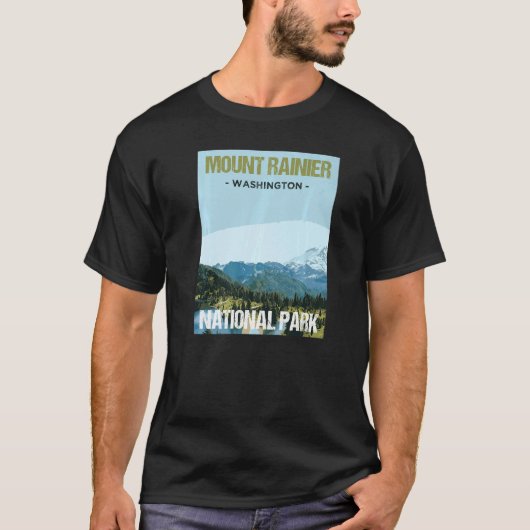 Mount Rainier National Park Washington Poster T-shirt (Voorkant)