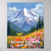 Mount Rainier National Park | Washington Reisgids Poster (Voorkant)