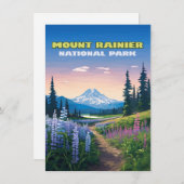 Mount Rainier National Park Washington Retro (Voorkant / Achterkant)