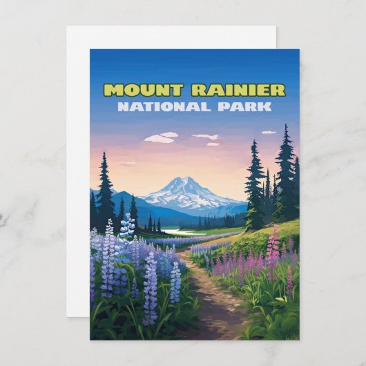 Mount Rainier National Park Washington Retro (Voorkant / Achterkant)