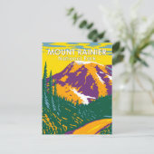 Mount Rainier National Park Washington Retro Briefkaart (Staand voorkant)