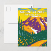 Mount Rainier National Park Washington Retro Briefkaart (Voorkant / Achterkant)
