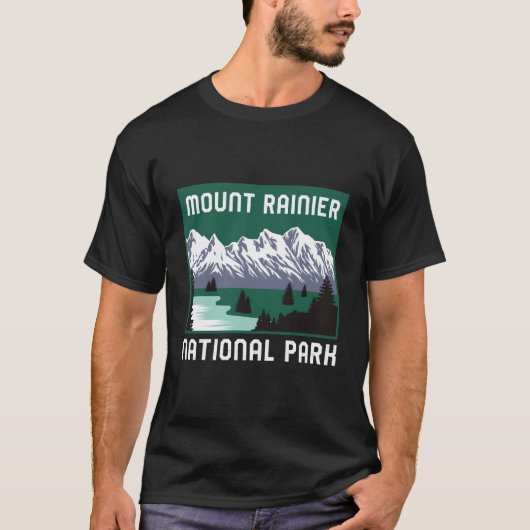 Mount Rainier National Park Washington Retro Graph T-shirt (Voorkant)