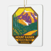 Mount Rainier National Park Washington Retro Keramisch Ornament (Links)