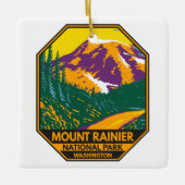 Mount Rainier National Park Washington Retro Keramisch Ornament (Voorkant)