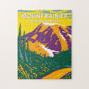 Mount Rainier National Park Washington Retro Legpuzzel