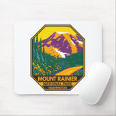 Mount Rainier National Park Washington Retro Muismat (Met muis)