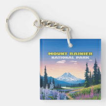 Mount Rainier National Park Washington Retro