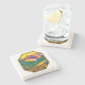 Mount Rainier National Park Washington Retro Stenen Onderzetter (Zijkant)