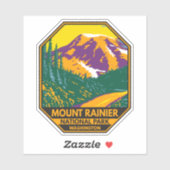 Mount Rainier National Park Washington Retro Sticker (Vel)
