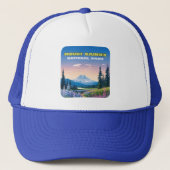 Mount Rainier National Park Washington Retro Trucker Pet (Voorkant)