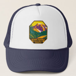 Mount Rainier National Park Washington Retro Trucker Pet