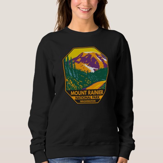 Mount Rainier National Park Washington Retro Trui (Voorkant)