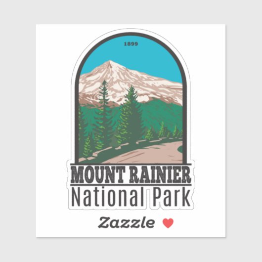 Mount Rainier National Park Washington Sticker (Vel)