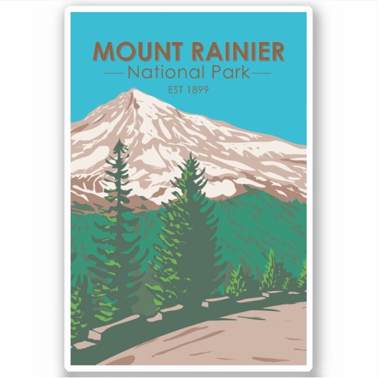 Mount Rainier National Park Washington  Sticker (Voorkant)