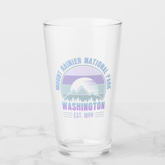 Mount Rainier National Park Washington USA Retro Glas (Voorkant)