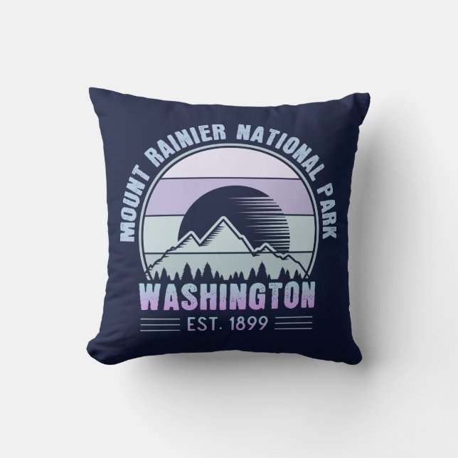 Mount Rainier National Park Washington USA Retro Kussen (Voorkant)