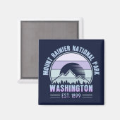 Mount Rainier National Park Washington USA Retro Magneet (Voorkant / Achterkant)