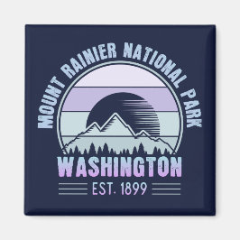 Mount Rainier National Park Washington USA Retro Magneet
