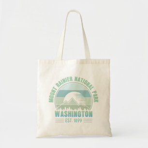 Mount Rainier National Park Washington USA Retro Tote Bag