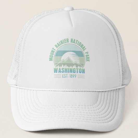 Mount Rainier National Park Washington USA Retro Trucker Pet (Voorkant)