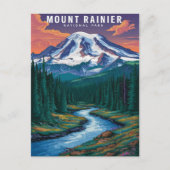 Mount Rainier National Park Waterverf Briefkaart (Voorkant)