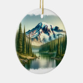 Mount Rainier National Park waterverf Keramisch Ornament (Rechts)