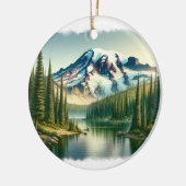 Mount Rainier National Park waterverf Keramisch Ornament (Links)