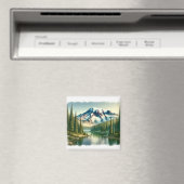 Mount Rainier National Park waterverf Magneet (Insitu (Vaatwasser))