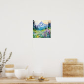 Mount Rainier National Park Waterverf Poster (Keuken)