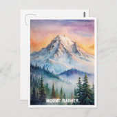 Mount Rainier National Park Waterverf schilderij Briefkaart (Voorkant / Achterkant)