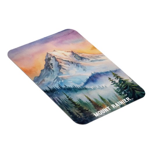 Mount Rainier National Park Waterverf schilderij Magneet (Rechterzijde)