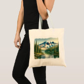 Mount Rainier National Park waterverf Tote Bag (Voorkant (product))