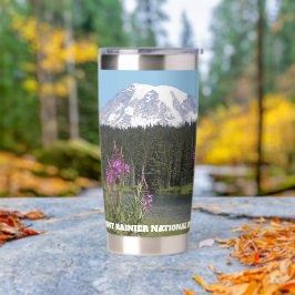 Mount Rainier National Park Wilde Bloemen Geïsoleerde Drinkbeker