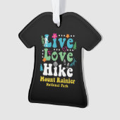 MOUNT RAINIER NATIONALE PARK RETRO 60s 70s HIKING Ornament (voorkant)