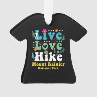 MOUNT RAINIER NATIONALE PARK RETRO 60s 70s HIKING Ornament