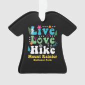 MOUNT RAINIER NATIONALE PARK RETRO 60s 70s HIKING Ornament (voorkant)