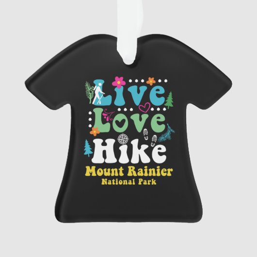 MOUNT RAINIER NATIONALE PARK RETRO 60s 70s HIKING Ornament (voorkant)