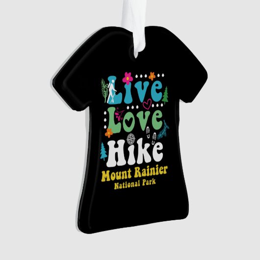 MOUNT RAINIER NATIONALE PARK RETRO 60s 70s HIKING Ornament (voorkant)