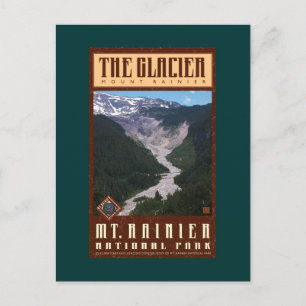 MOUNT RAINIER NAT'L PARK-Glacier Land- Briefkaart