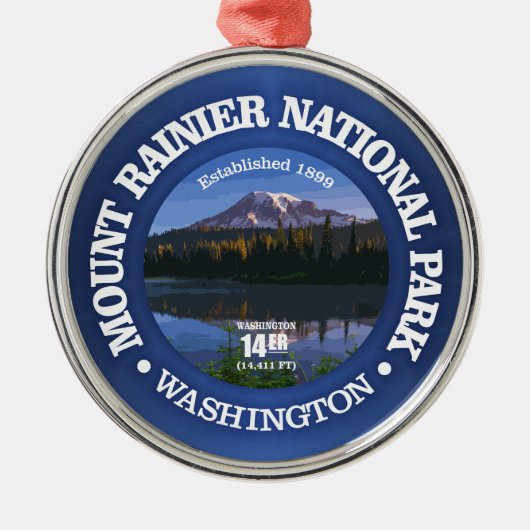 Mount Rainier NP2 Metalen Ornament (Voorkant)