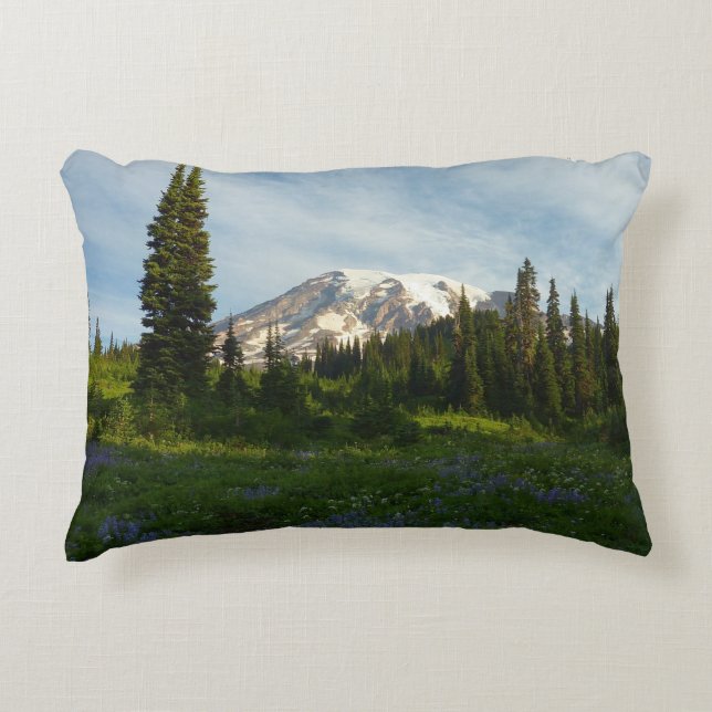 Mount Rainier Ochtendlicht Accent Kussen (Voorkant)