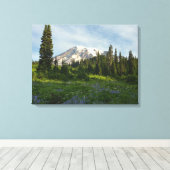 Mount Rainier Ochtendlicht Canvas Afdruk (Insitu (Houten vloer))