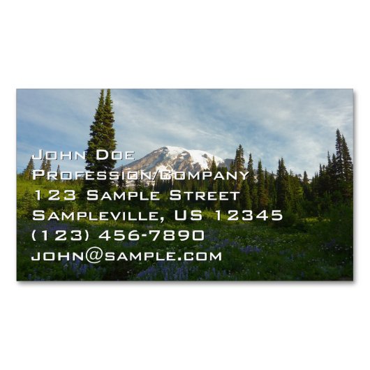Mount Rainier Ochtendlicht Magnetisch Visitekaartje (Voorkant)