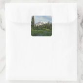 Mount Rainier Ochtendlicht Vierkante Sticker (Tas)