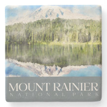 Mount Rainier Onderzetter, National Park Stone Ond