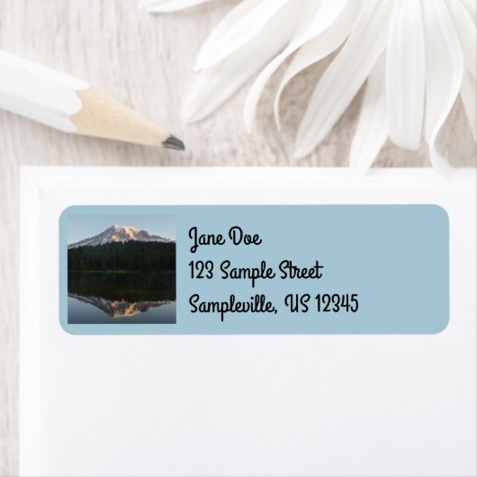 Mount Rainier Reflecteerde Sunrise I Etiket (Insitu)