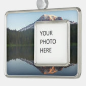 Mount Rainier Reflecteerde Sunrise I Verzilverd Omlijst Ornament (Links)