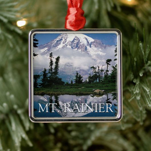 Mount Rainier | Reflectie in een bergvijver Metalen Ornament (Boom)